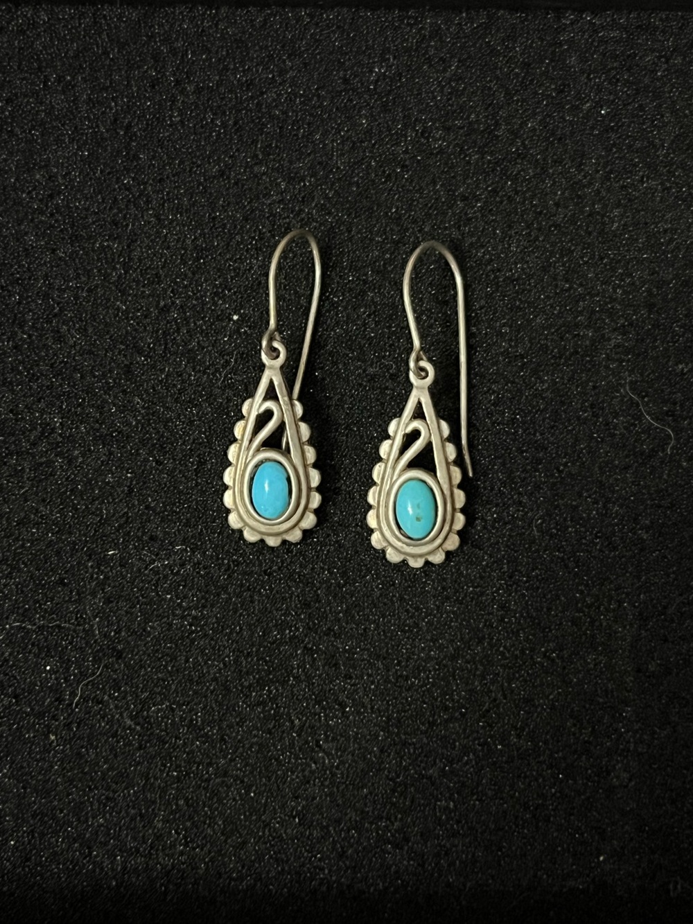 925 Silver and Turquoise Teardrop Earrings